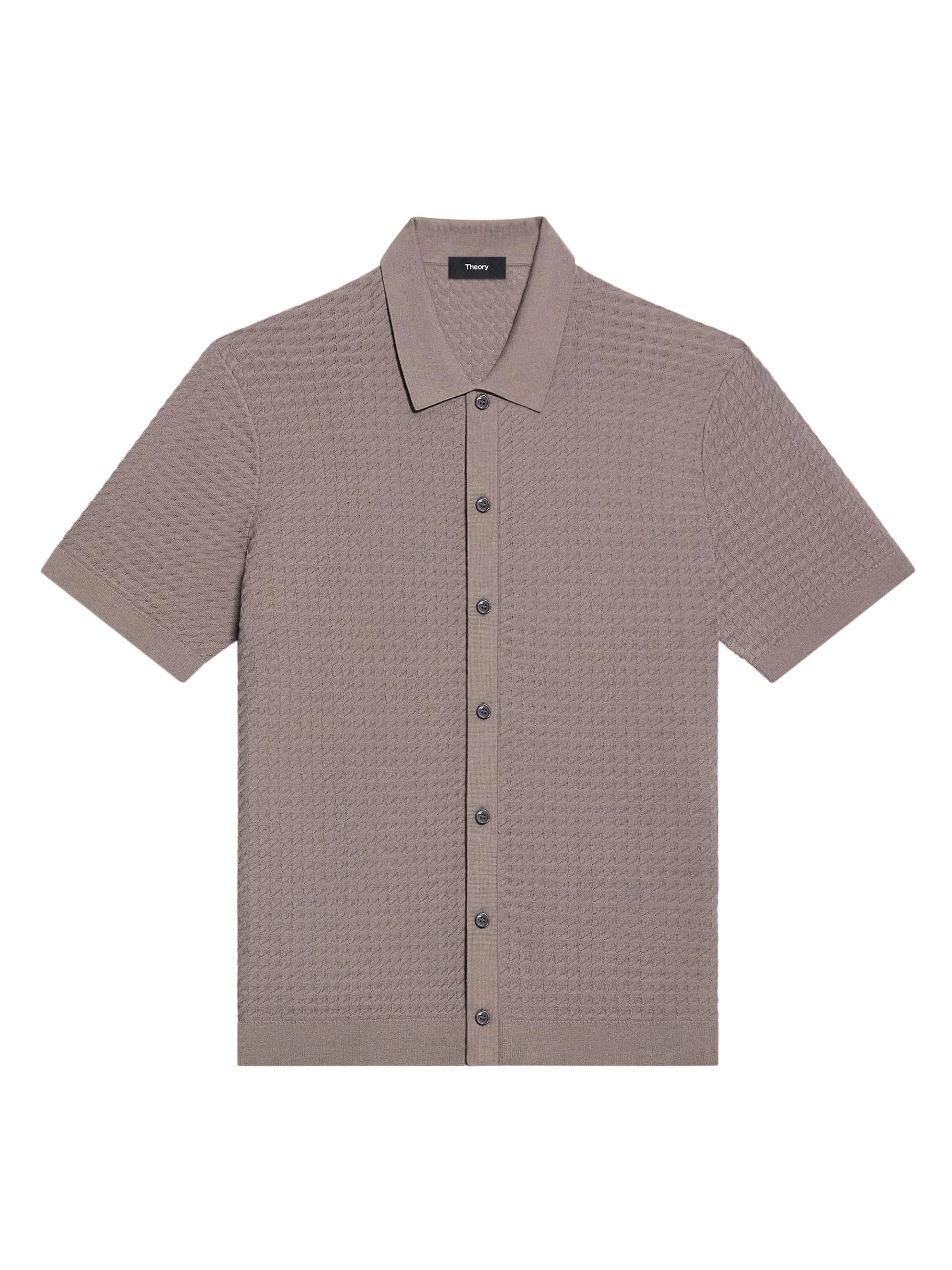 Men's Cairn Tactile Cotton Button-Front Shirt - Morel - 1