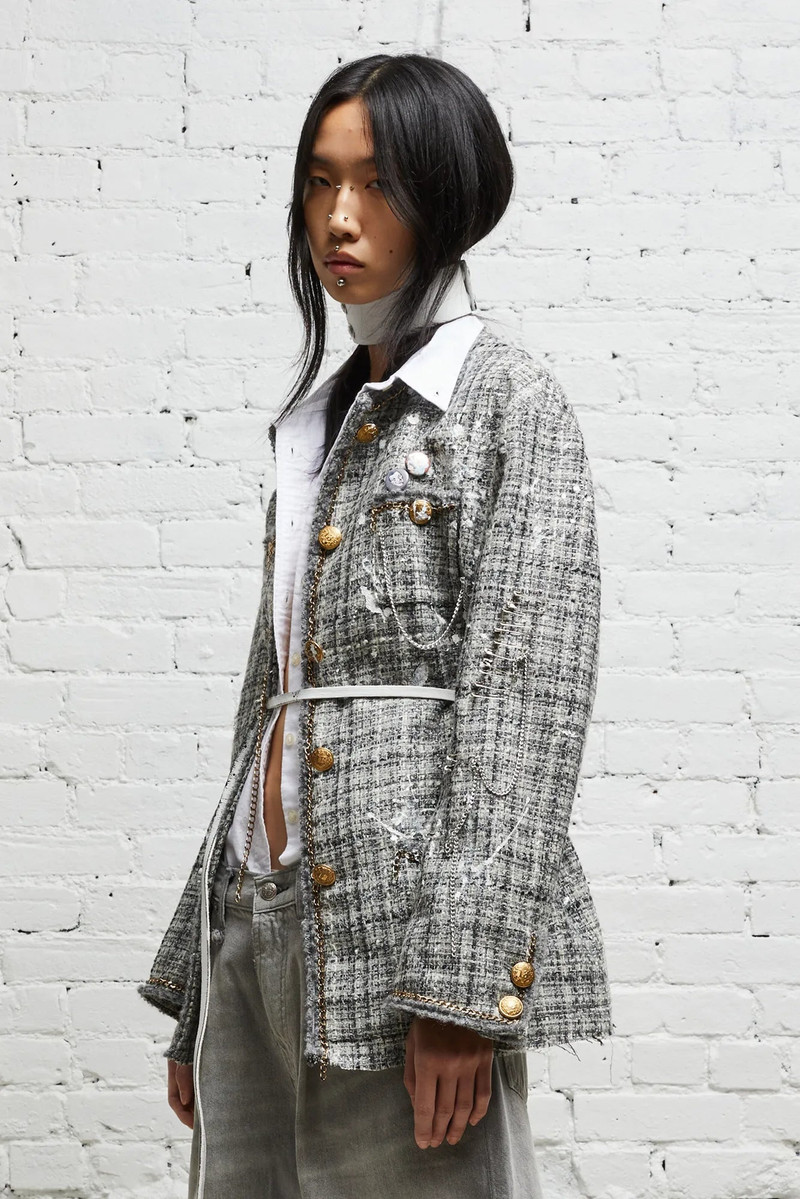 R13 SLOUCH JACKET - GREY TWEED outlook