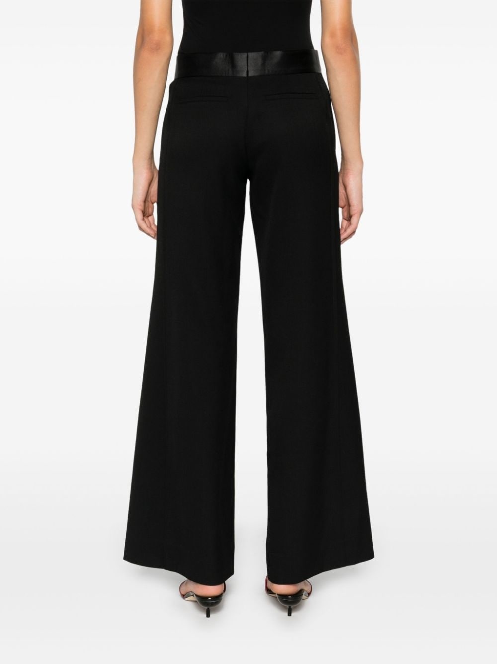 satin-trim trousers - 4