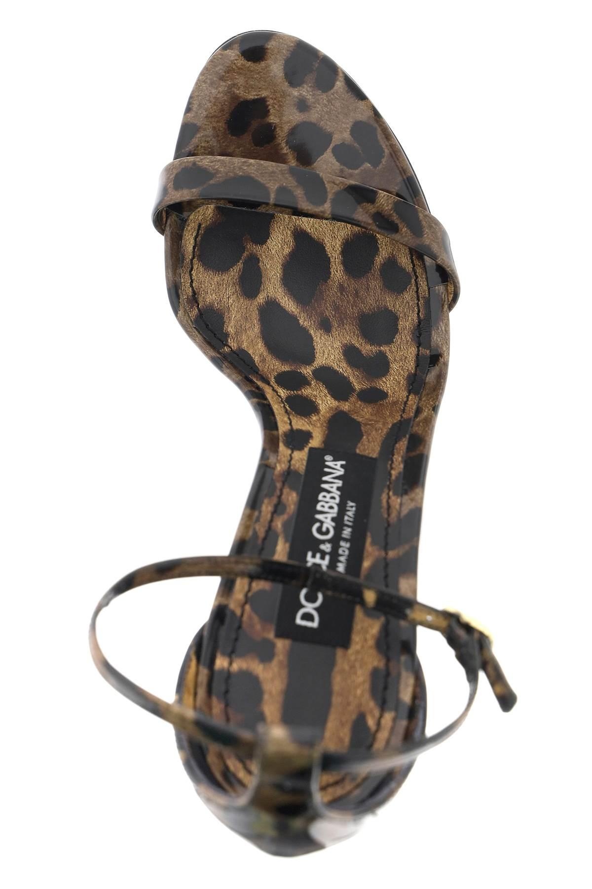 Dolce & Gabbana Leopard Print Glossy Leather Sandals - 3