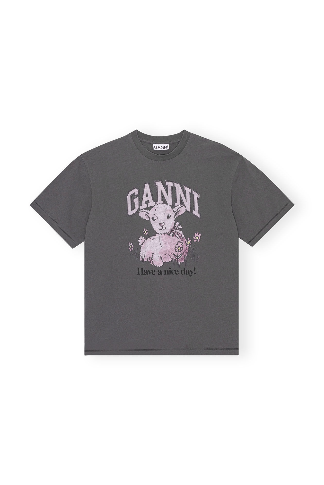 GREY FUTURE RELAXED LAMB T-SHIRT - 1