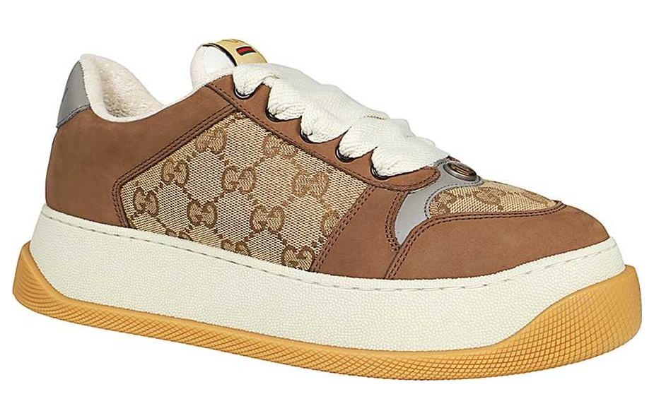 Gucci Screener GG Leather Sneakers 'Brown Beige White' 750048-FAB39-9754 - 3