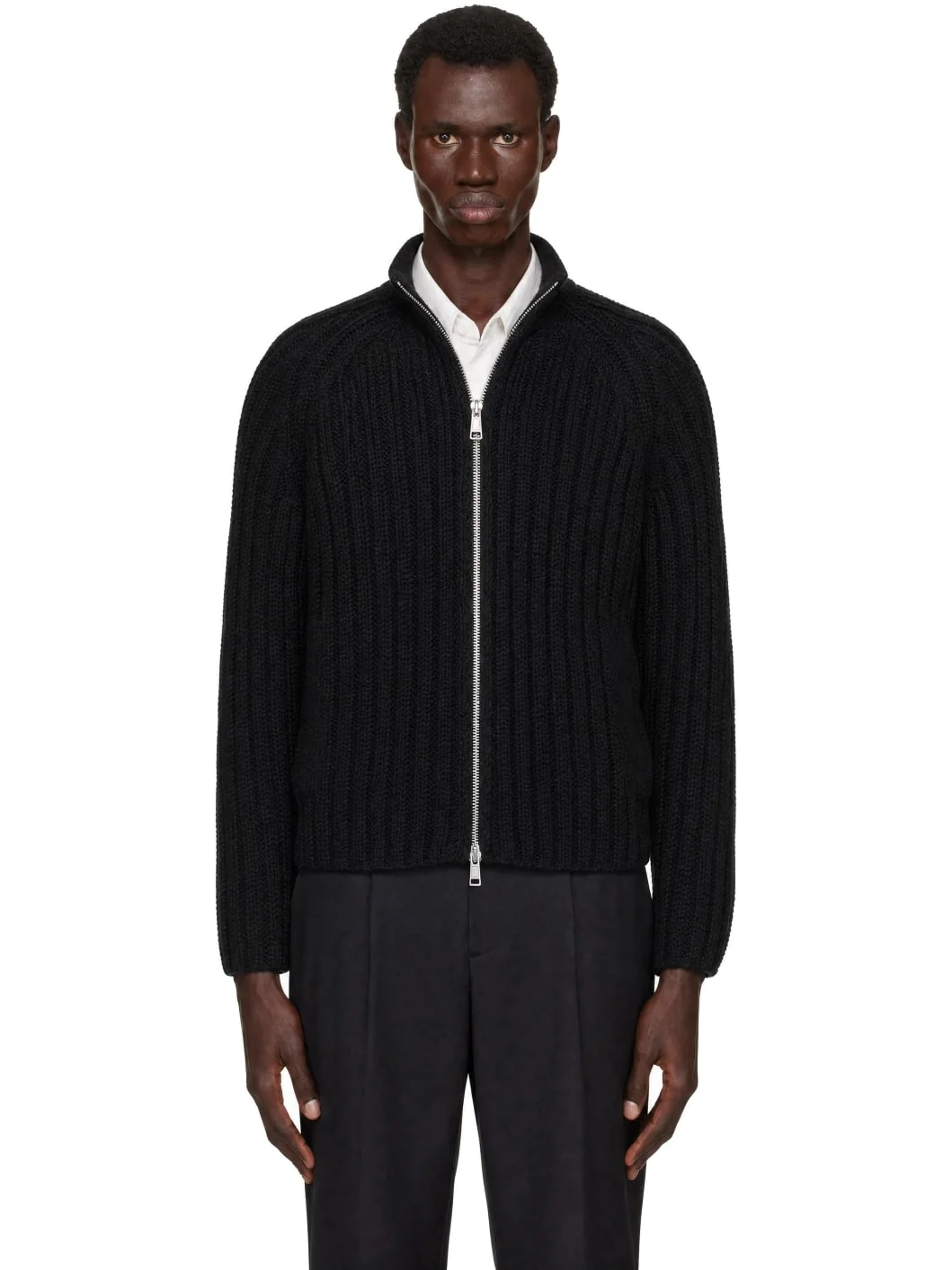 Gray Ultra Zip Funnel Cardigan - 1
