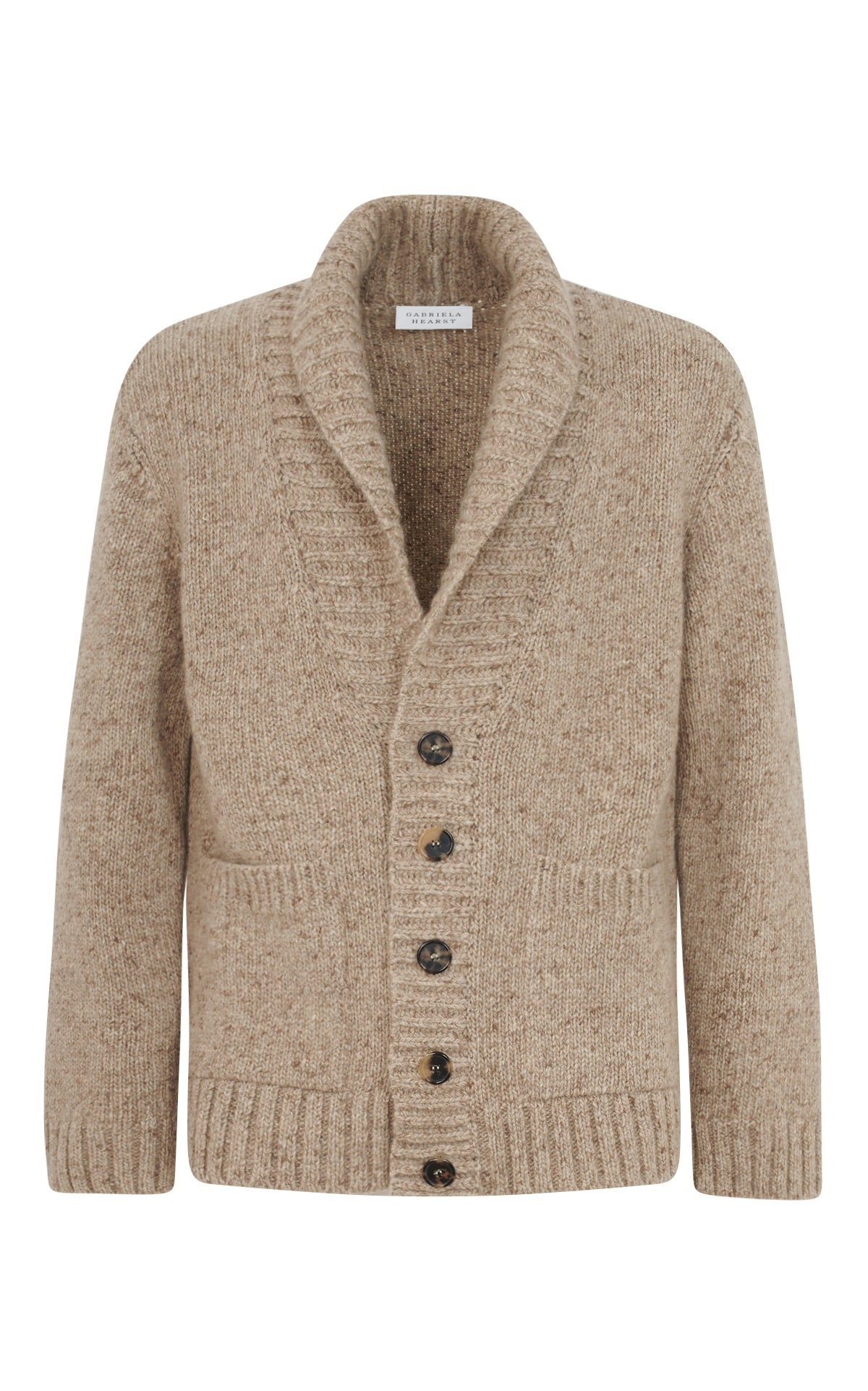 Thom Knit Cardigan in Oatmeal Multi Aran Cashmere - 1