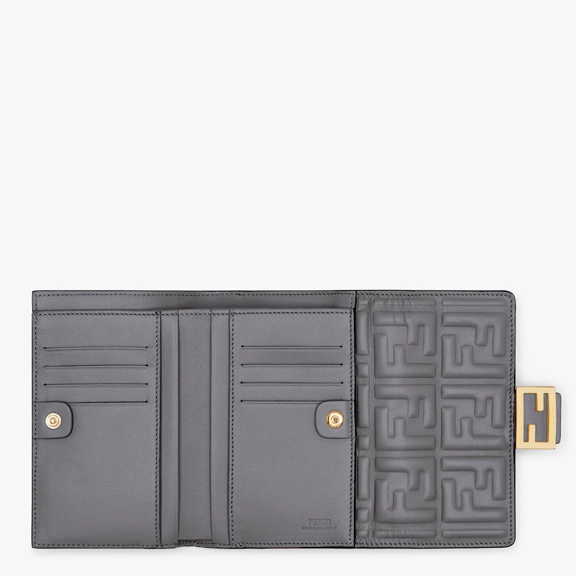Gray FF nappa leather wallet - 4