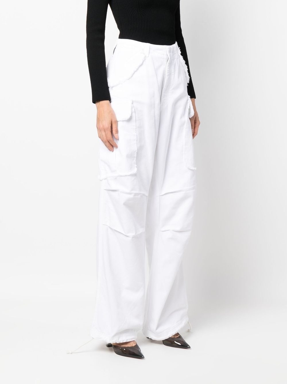 ripped-detail wide-leg trousers - 3