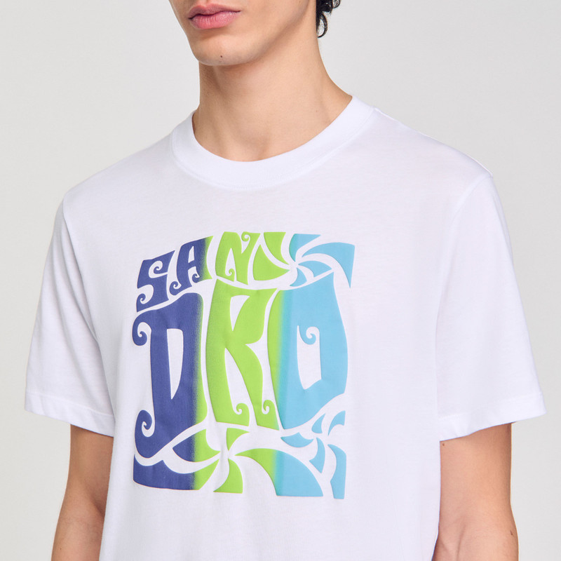 WAVE PRINT COTTON T-SHIRT 3