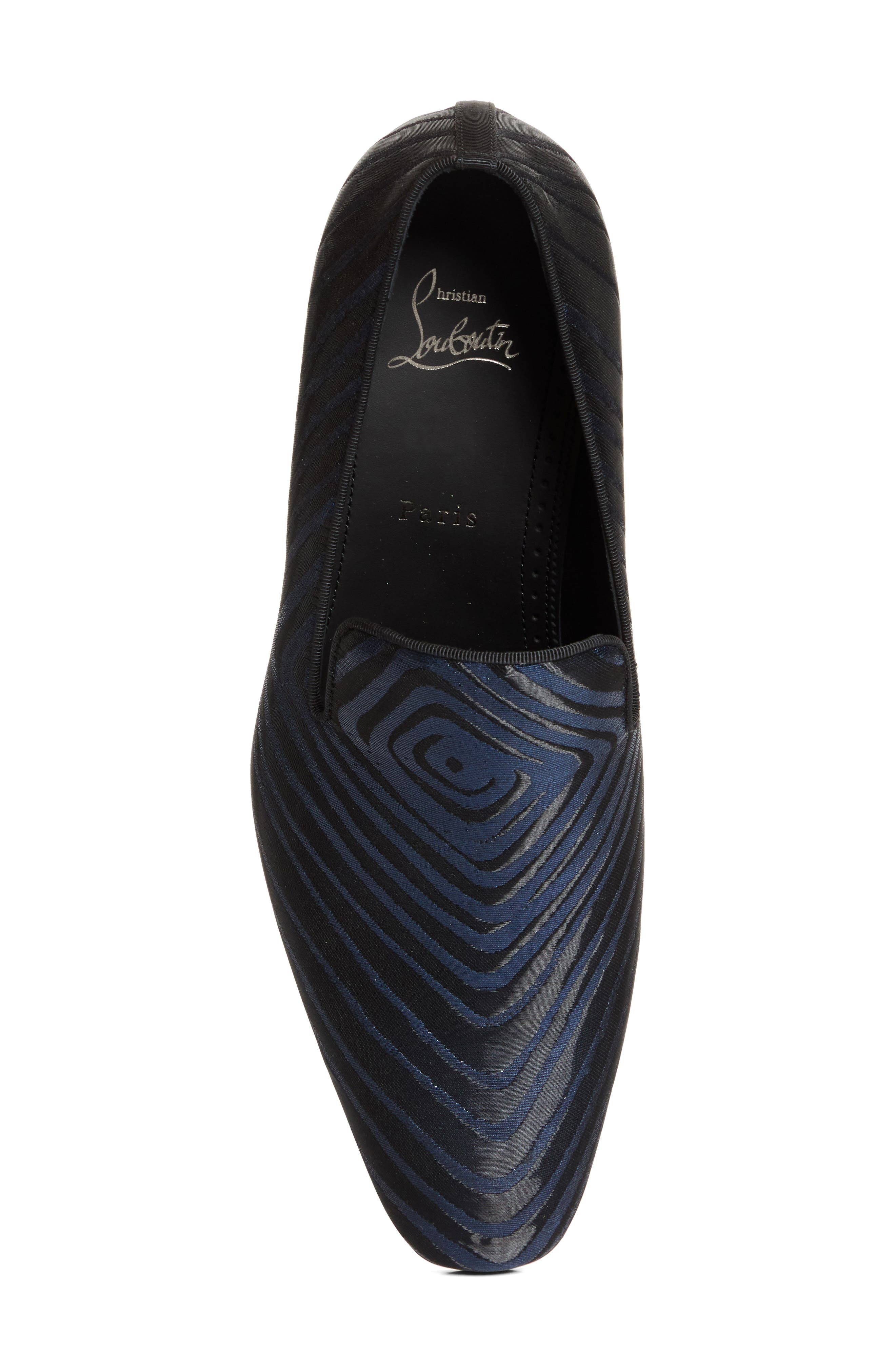 Christian Louboutin Dandelion Stripe Jacquard Venetian Loafer in Black Navy at Nordstrom - 5