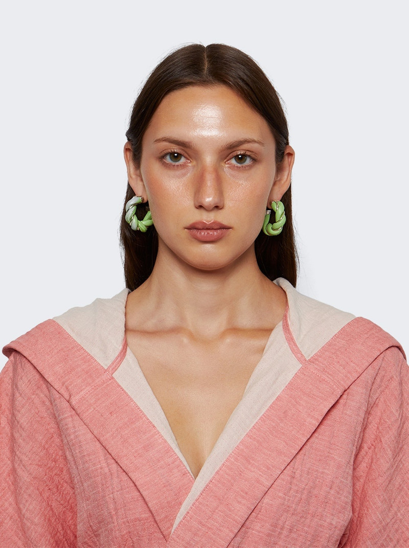 Bottega Veneta Twist Hoop Earrings Pisctachio Green outlook