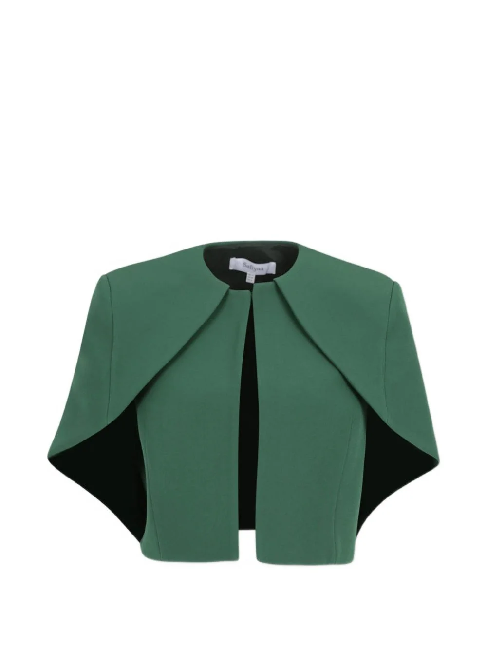 cropped layered-detail cape - 1