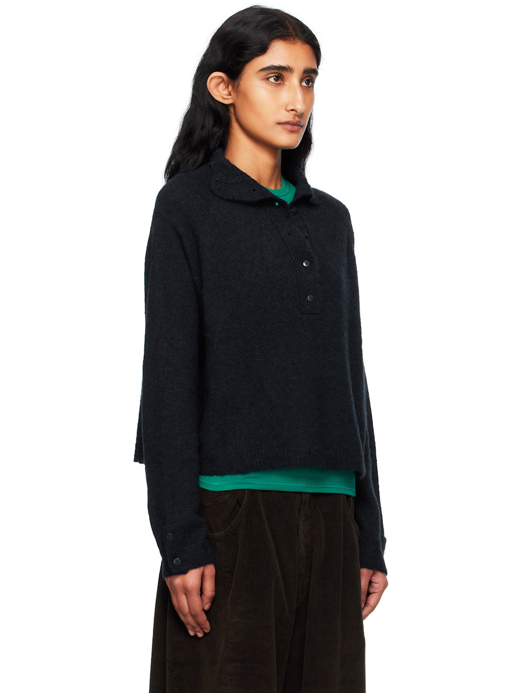 Navy Baby Alpaca Sweater - 2