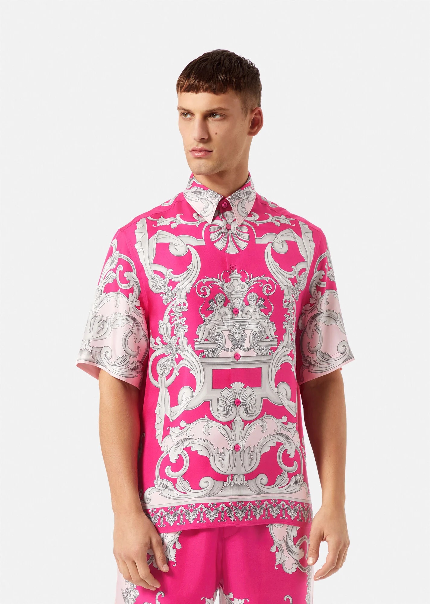 Silver Baroque Silk Shirt - 3