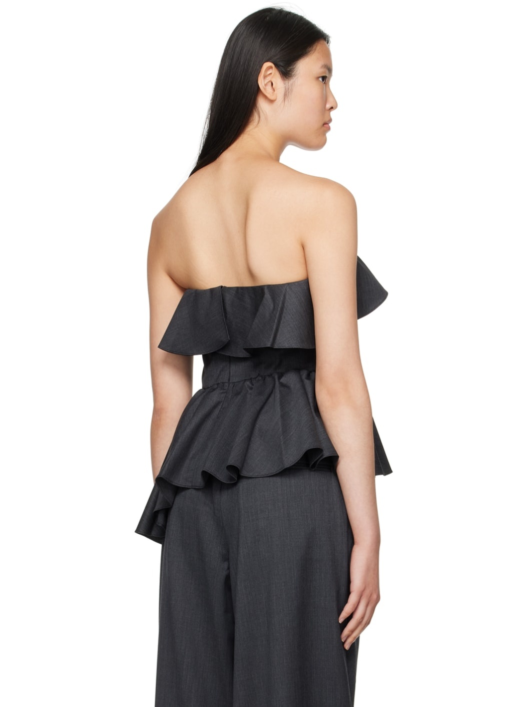 Gray Ruffled Camisole - 3