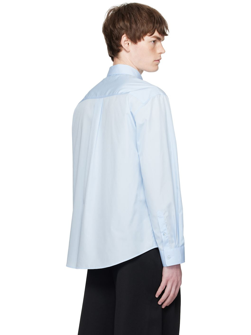Blue Beaded Flower Cluster Classic Shirt - 3