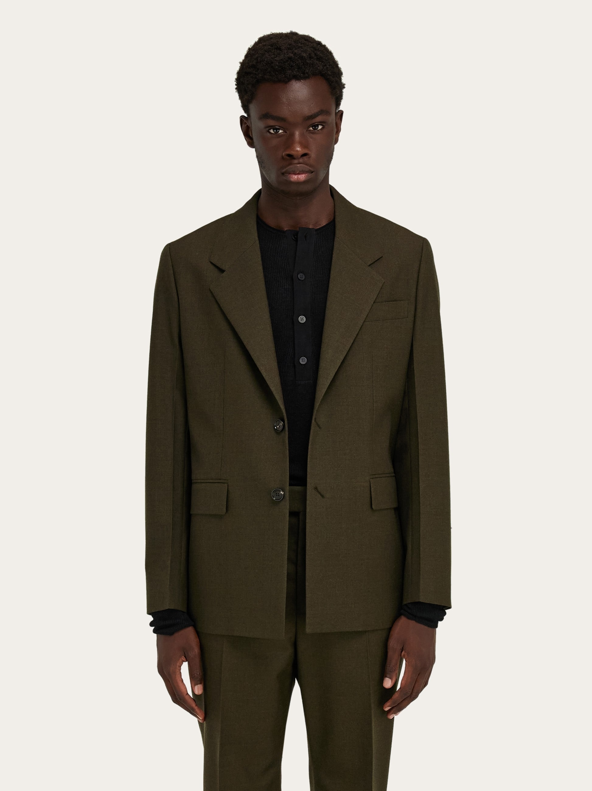 Single-breasted blazer with removable belt - 2