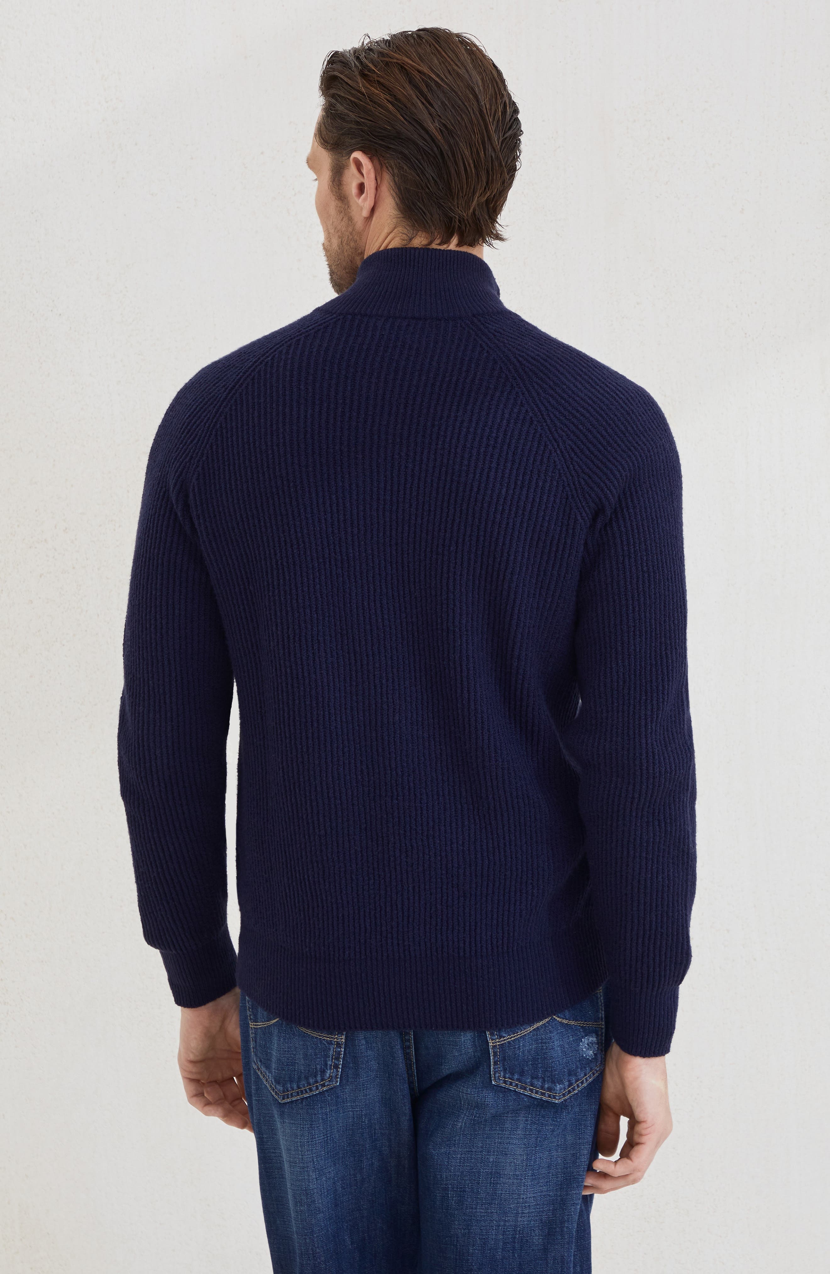 Brunello Cucinelli Zip-front cardigan in Navy Blue at Nordstrom - 3