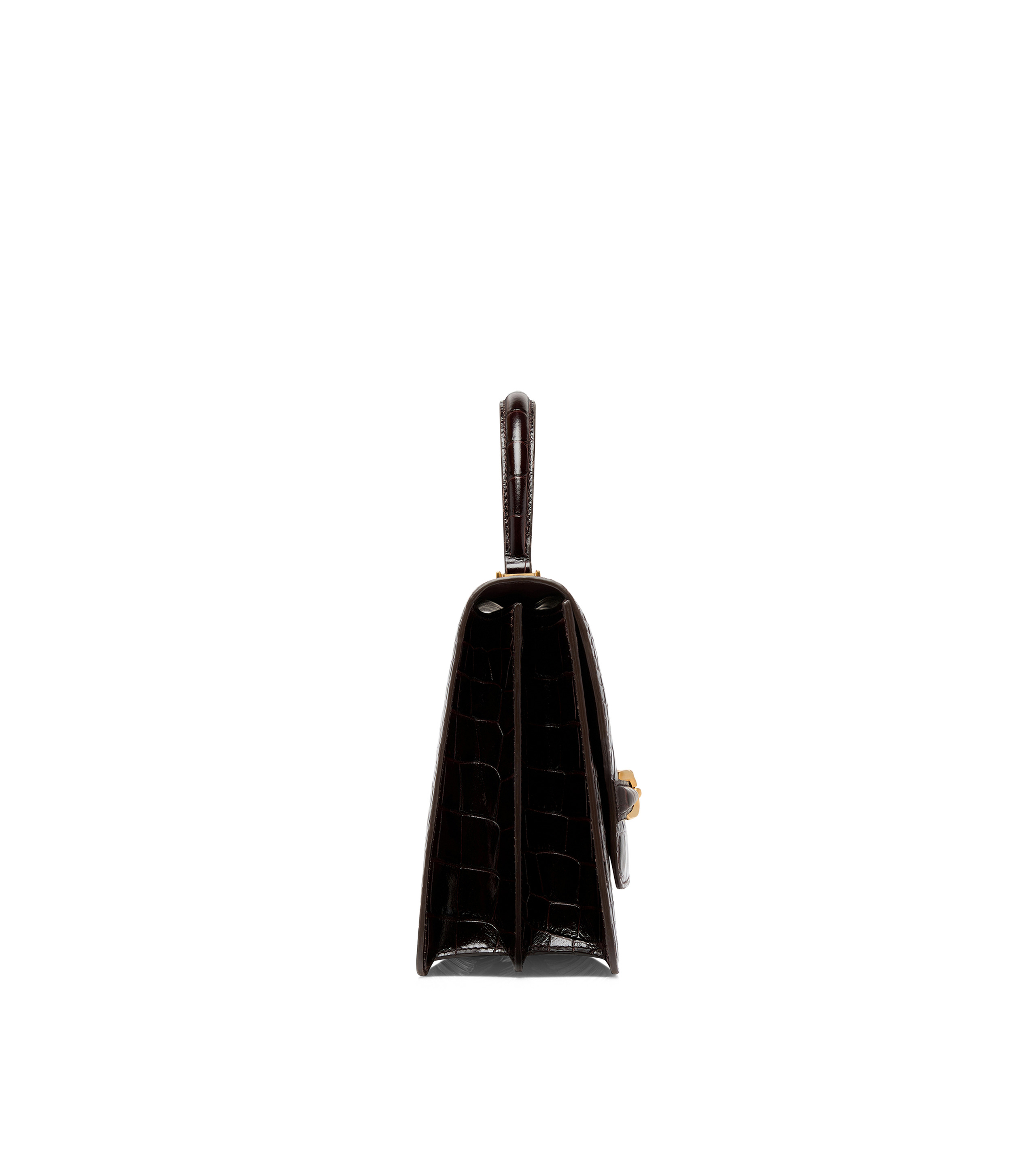 SHINY STAMPED CROCODILE LEATHER WHITNEY MEDIUM TOP HANDLE - 2