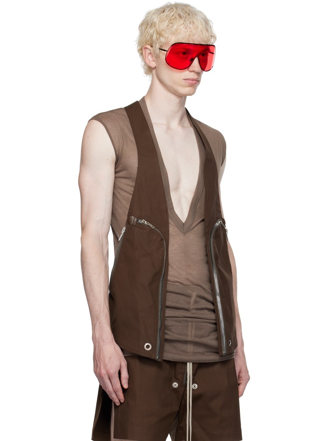 Rick Owens Brown Bauhaus Vest | REVERSIBLE