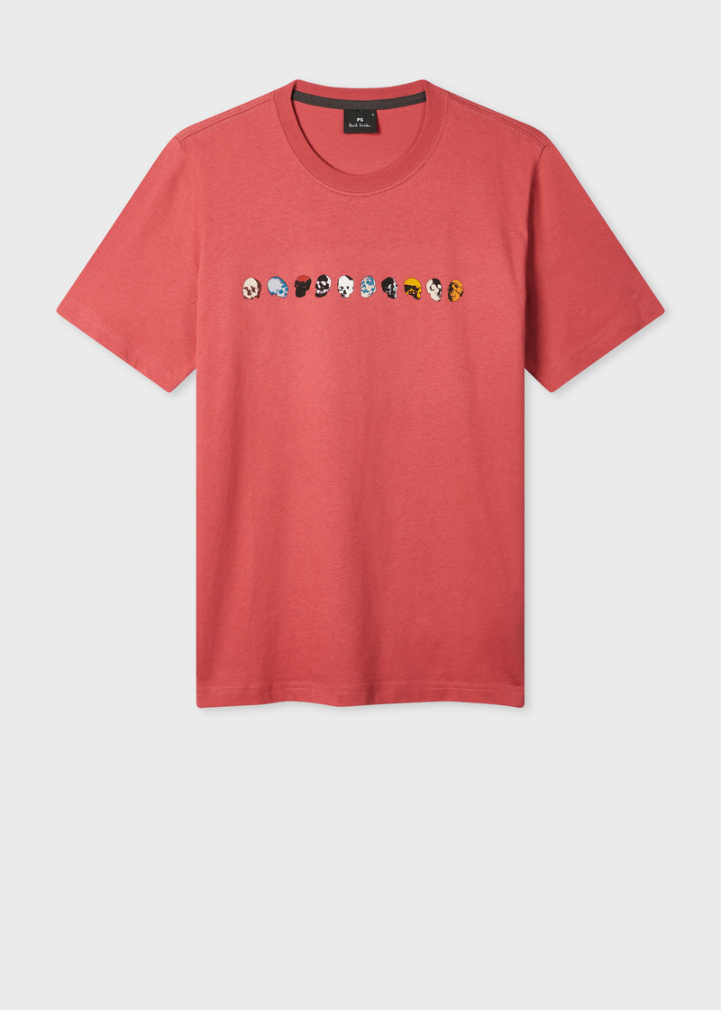 Pink 'Mini Skulls' Print T-Shirt 1