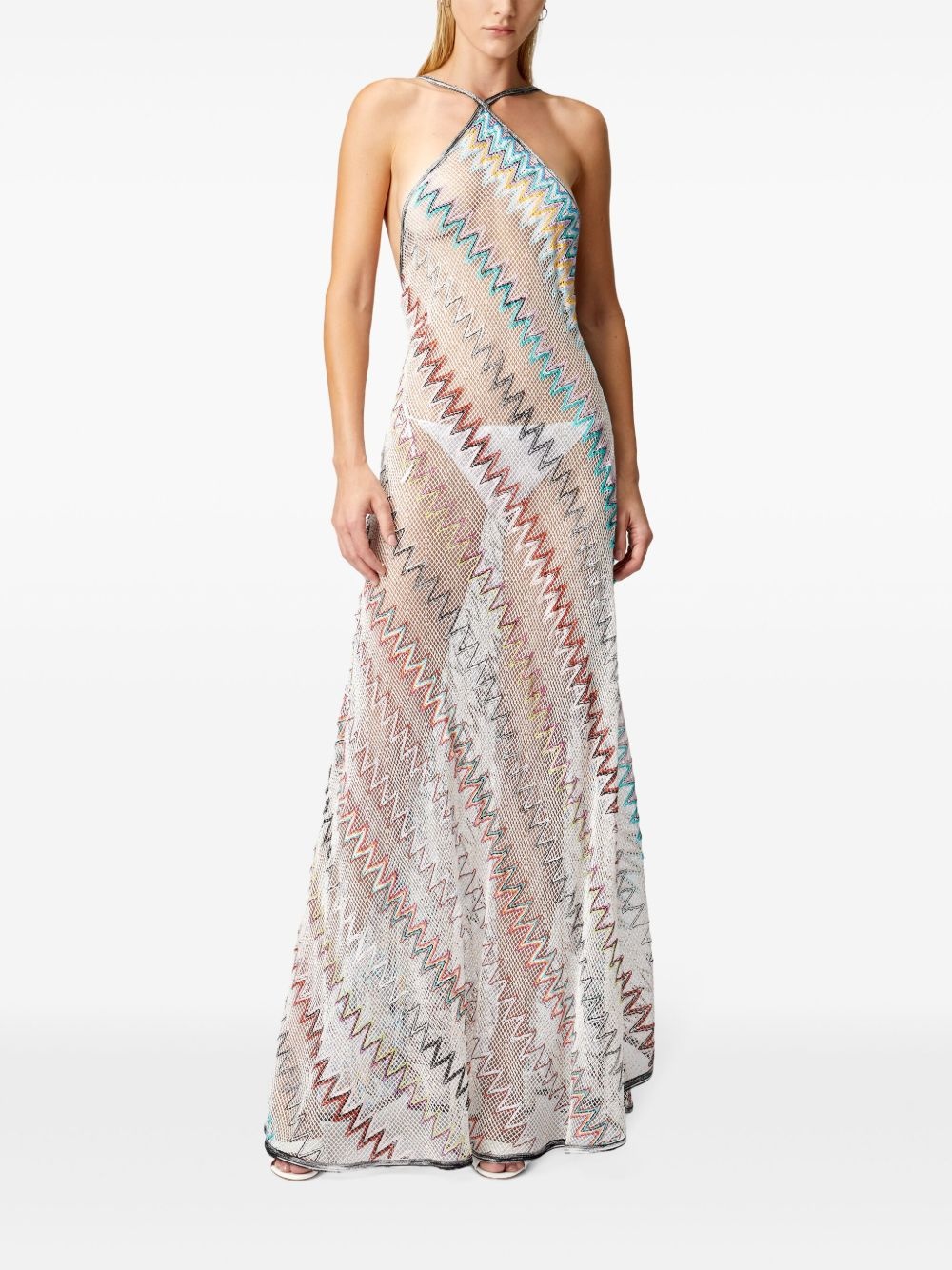 zigzag-woven maxi dress - 3