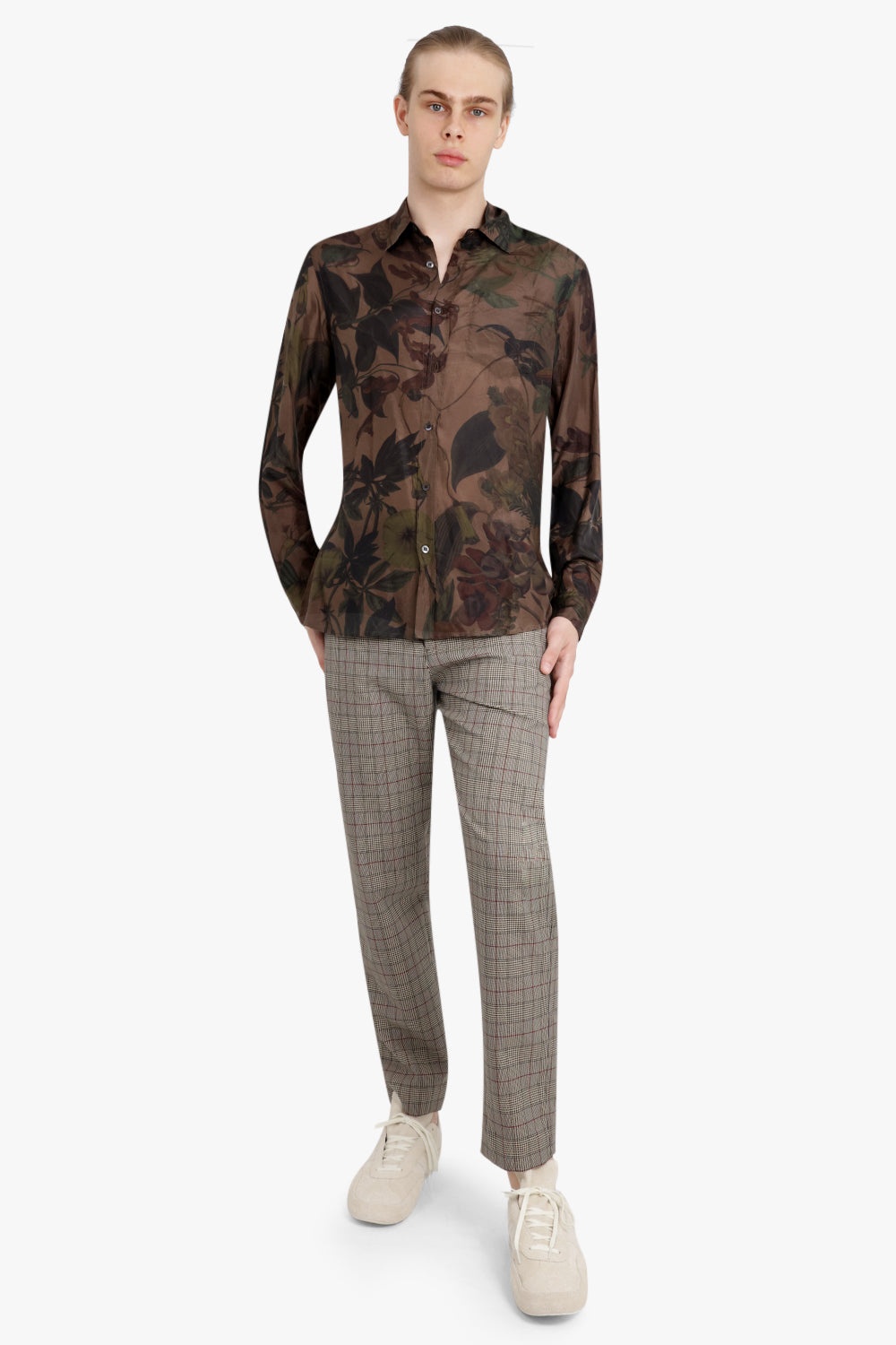 CORBINO LIGHTWEIGHT PRINTED SHIRT | BROWN - 2