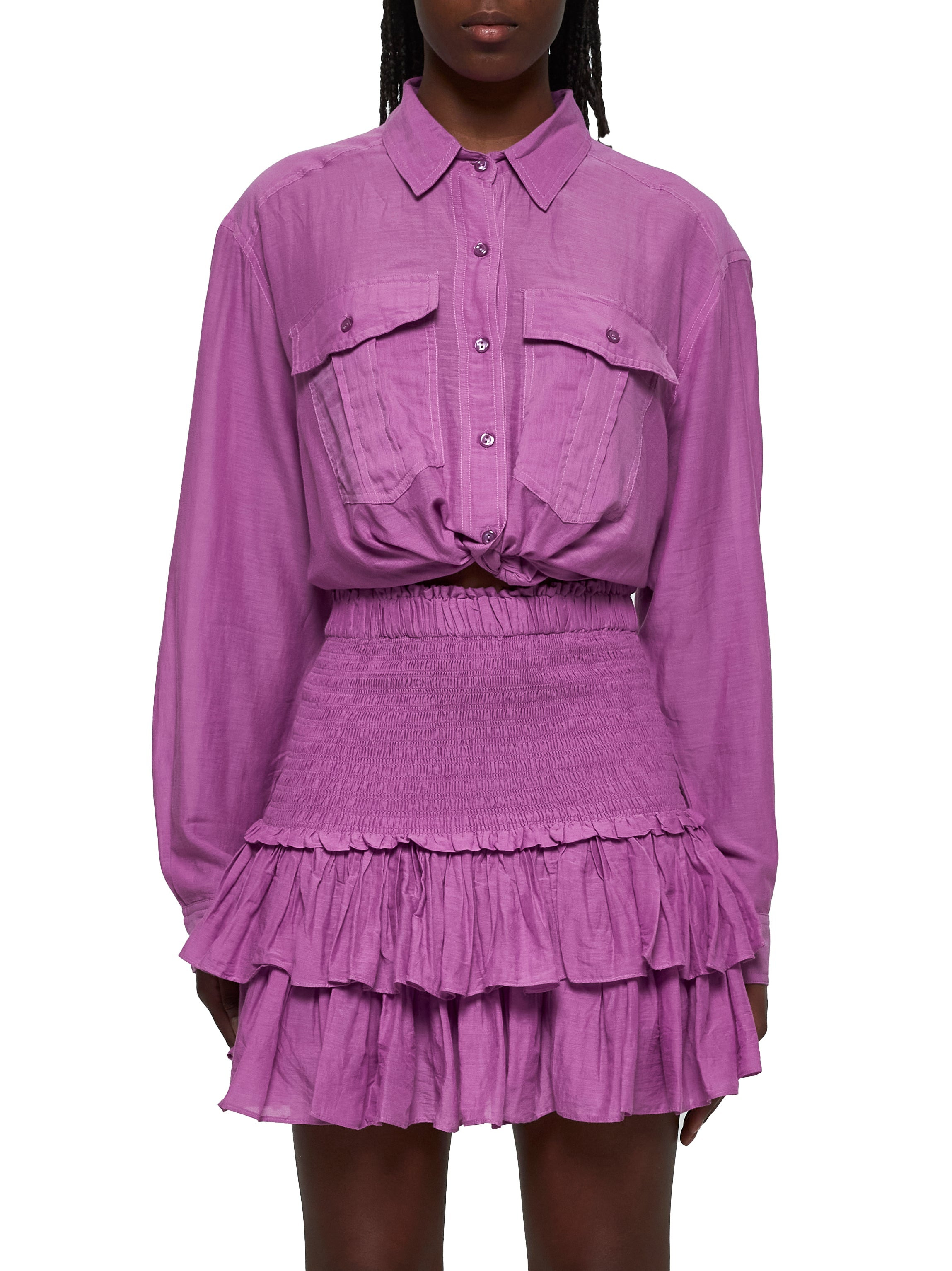 Marant Etoile Women Fuchsia Voile Naomi Miniskirt - 3