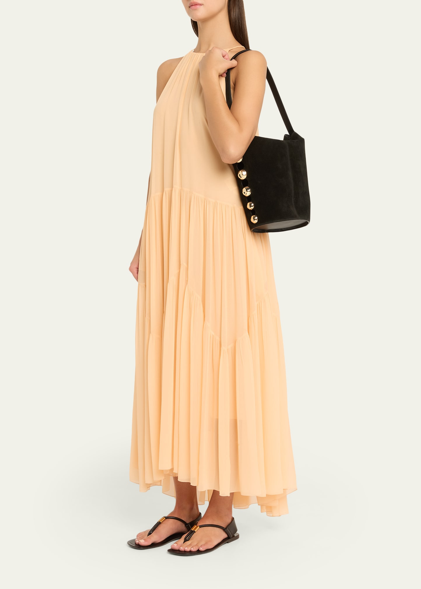 Amaya Studded Leather Bucket Bag - 5