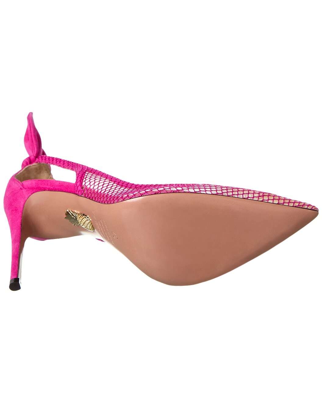 Aquazzura Bow Tie 105 Mesh & Suede Pump - 4