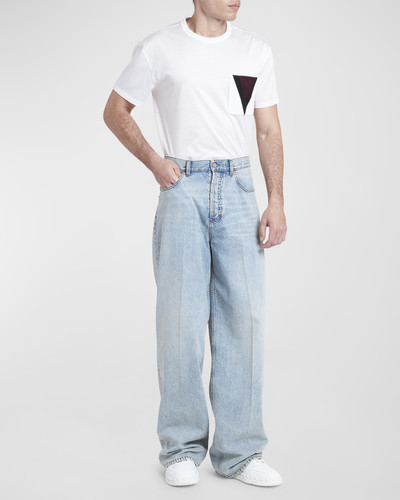 Valentino Men's Wide-Leg Jeans with V Logo outlook