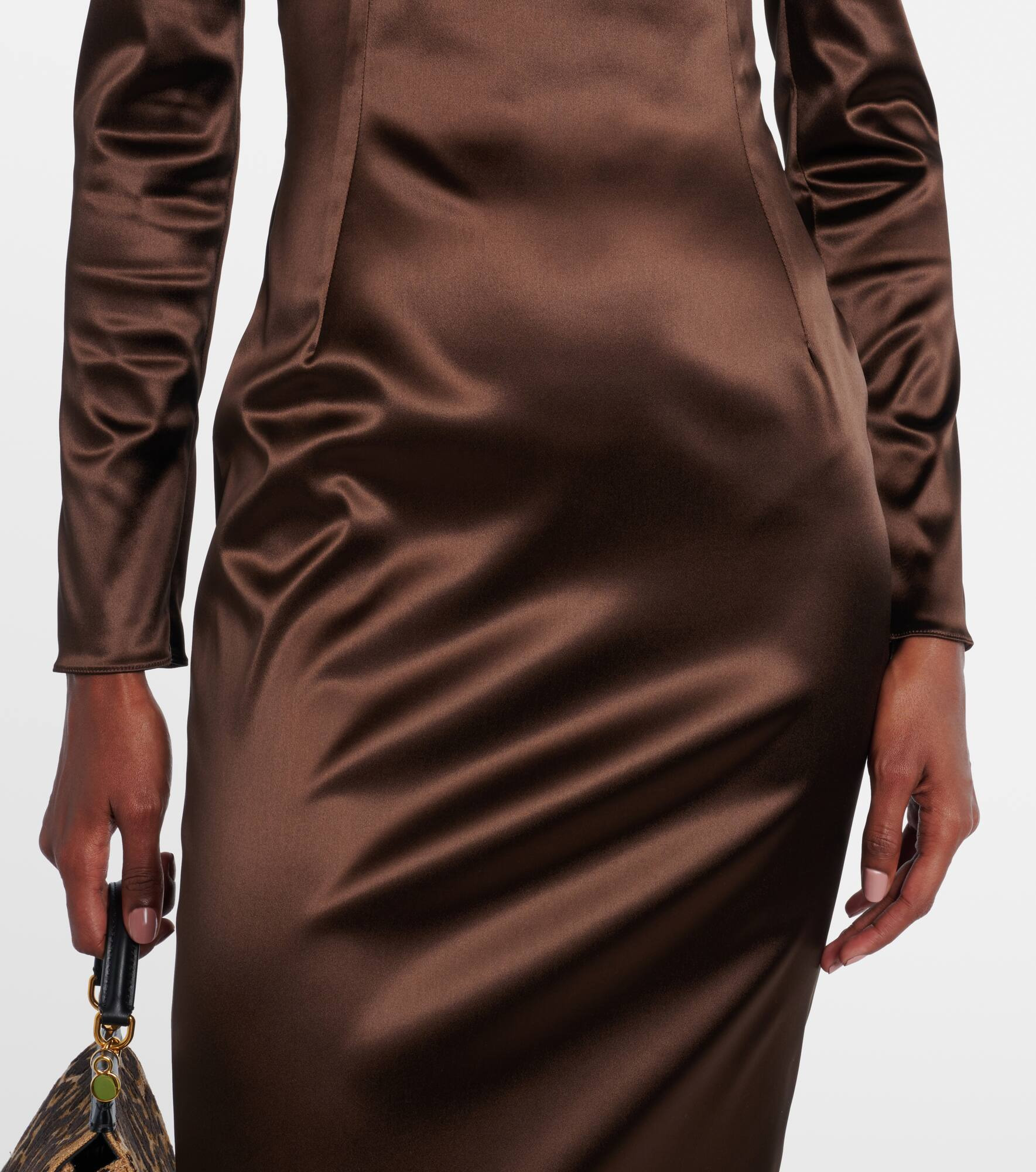 Satin midi dress - 5