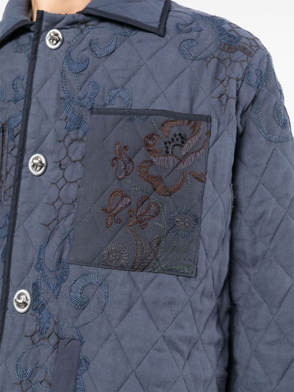 floral-embroidered jacket - 5