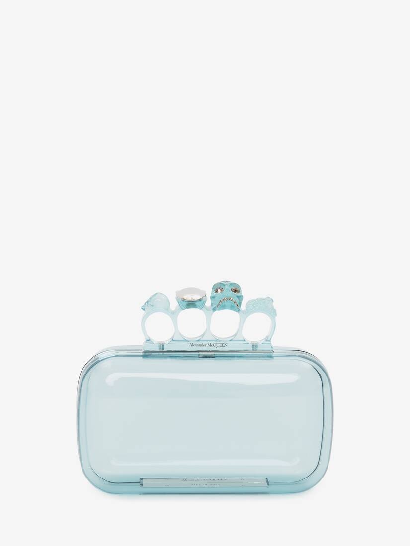 Skull Four Ring Clutch in Pale Blue - 1