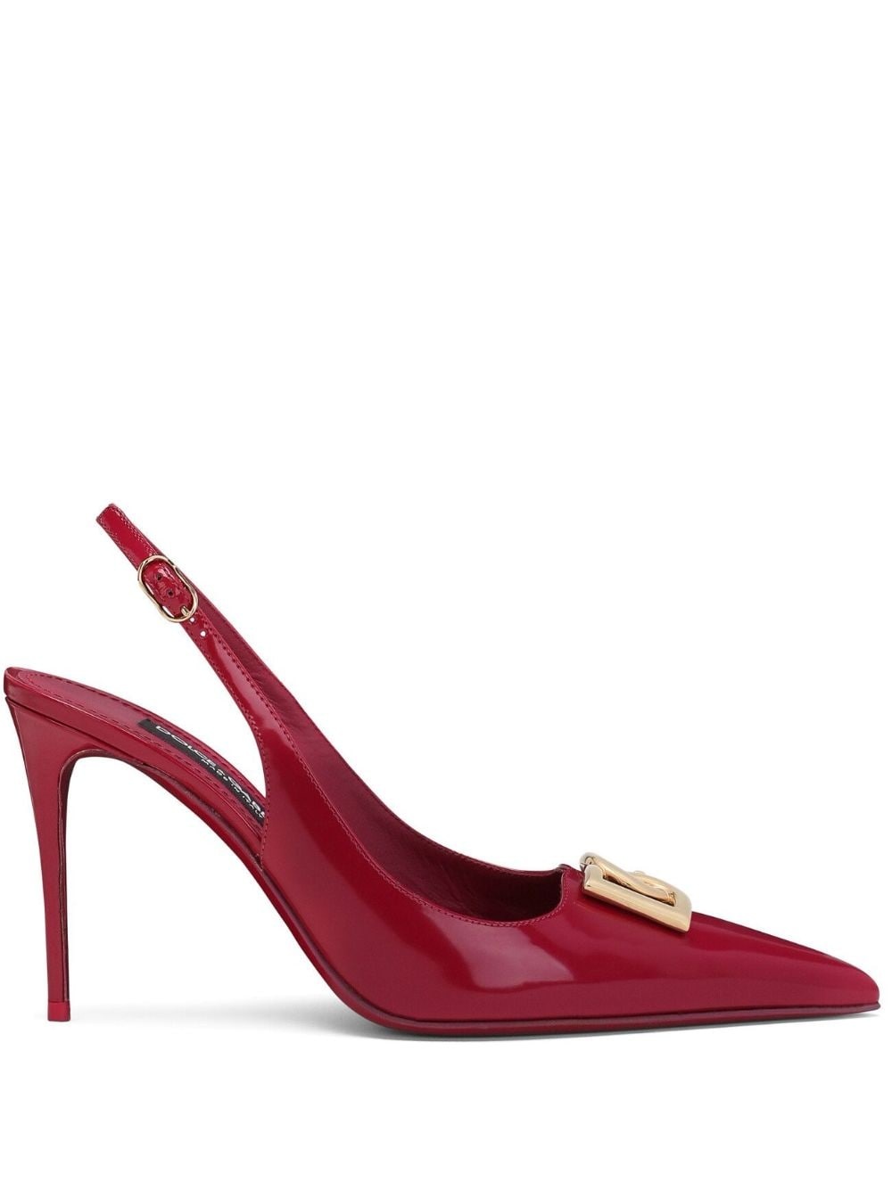 logo-plaque heeled slingback pumps - 1