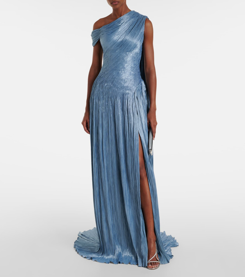 MARMAR HALIM Draped pleated silk chiffon gown outlook