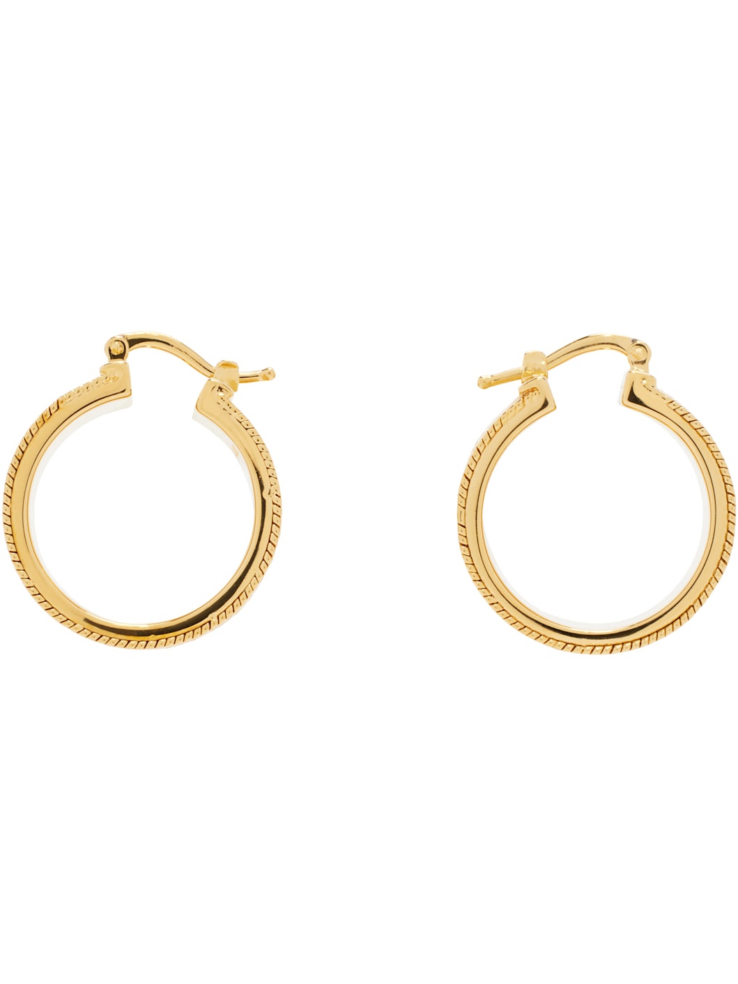 Gold Textured 3 Hoop Earrings - 1