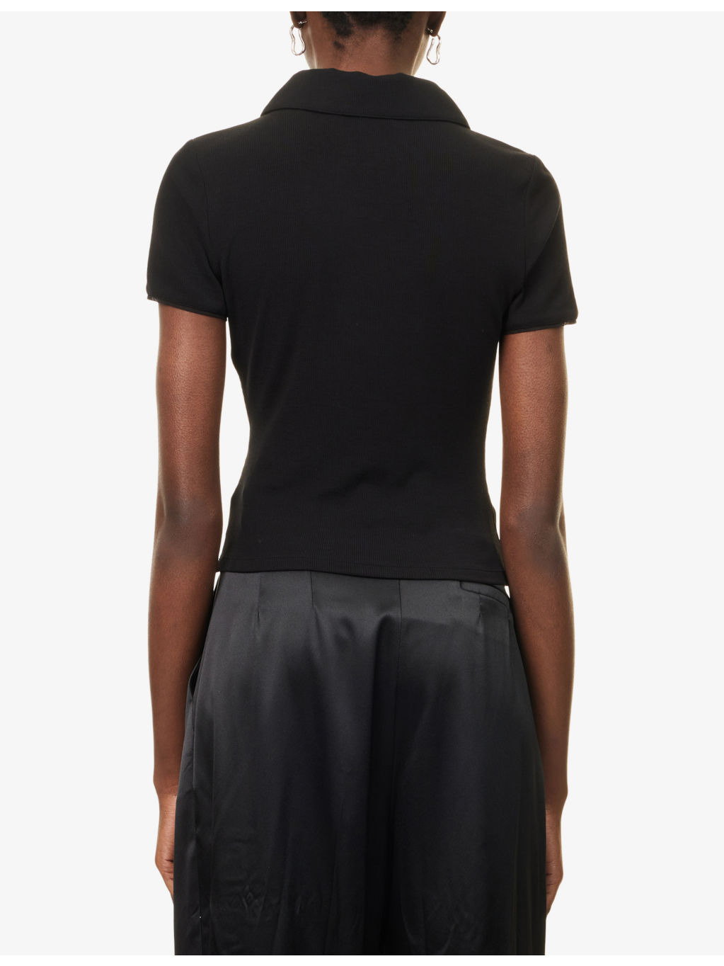 The Mesh Trim Knitted Polo Top - 4
