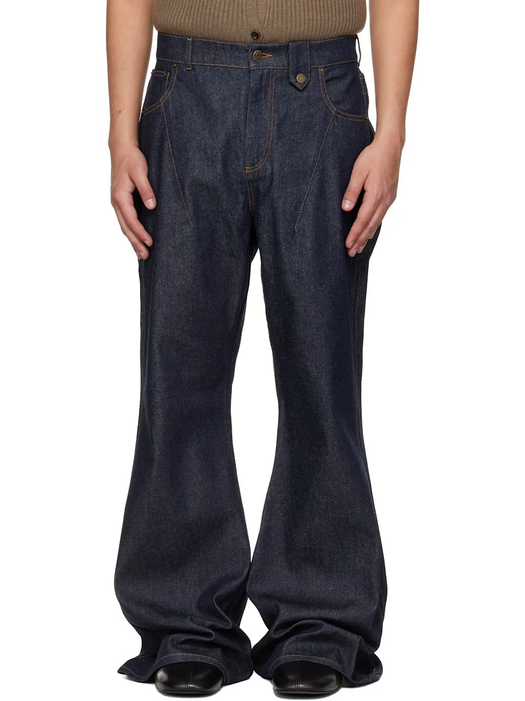 Navy Overscaled Jeans - 1