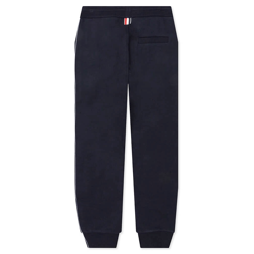 THOM BROWNE CLASSIC LOOPBACK RWB SIDE STRIPE SWEATPANTS - NAVY - 2