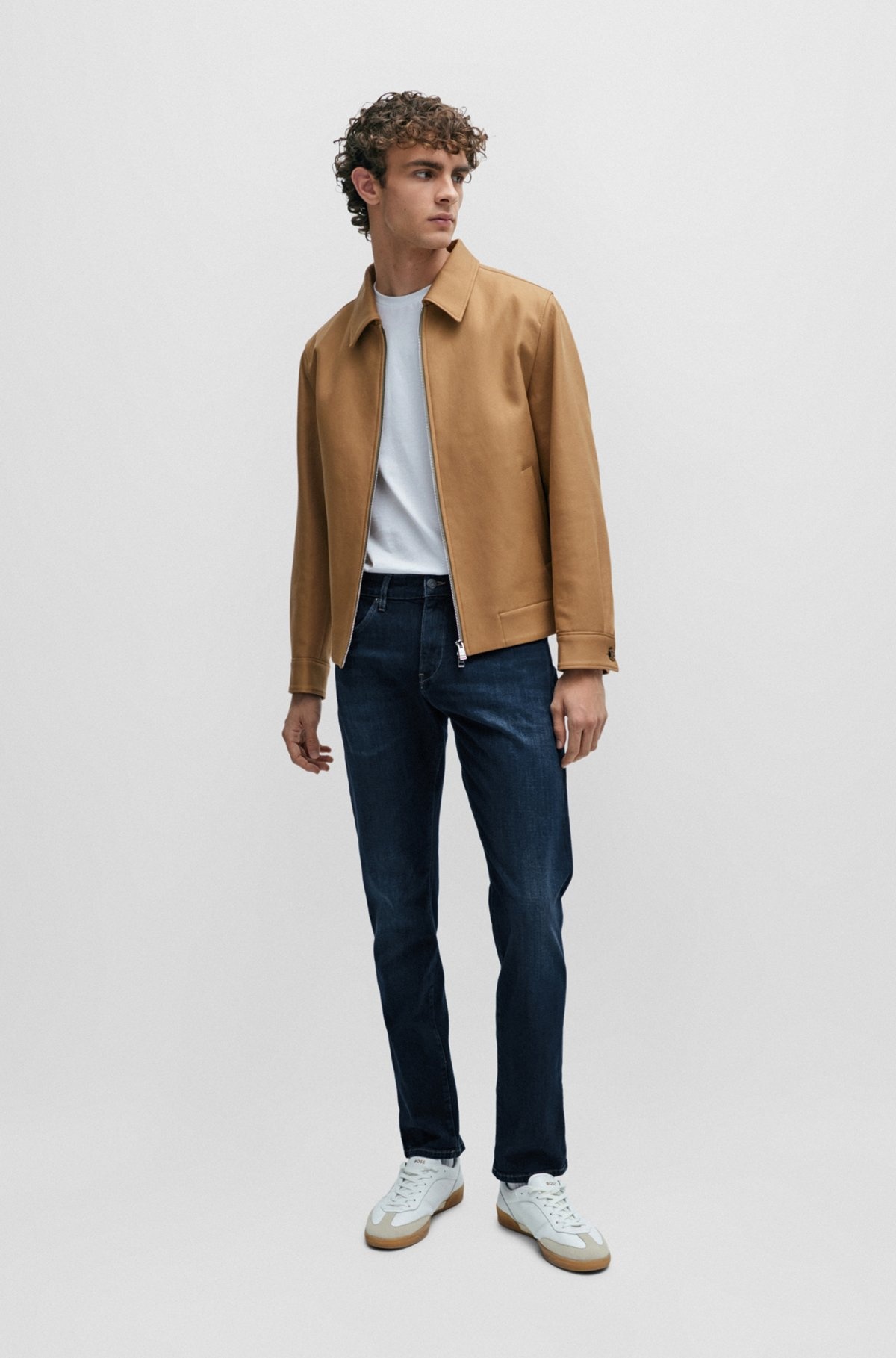 SLIM-FIT JEANS IN BLUE ITALIAN CASHMERE-TOUCH DENIM - 3