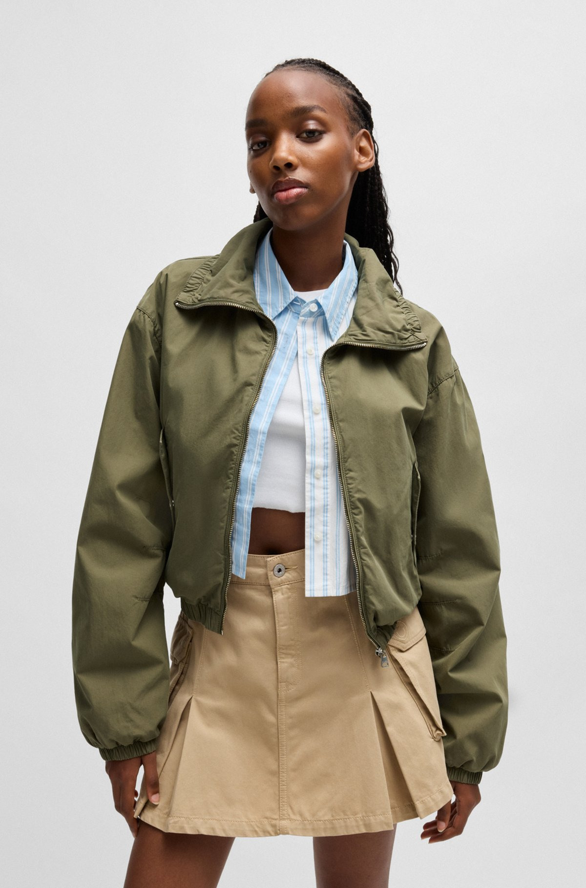 VOLUMINOUS JACKET IN COTTON POPLIN - 2