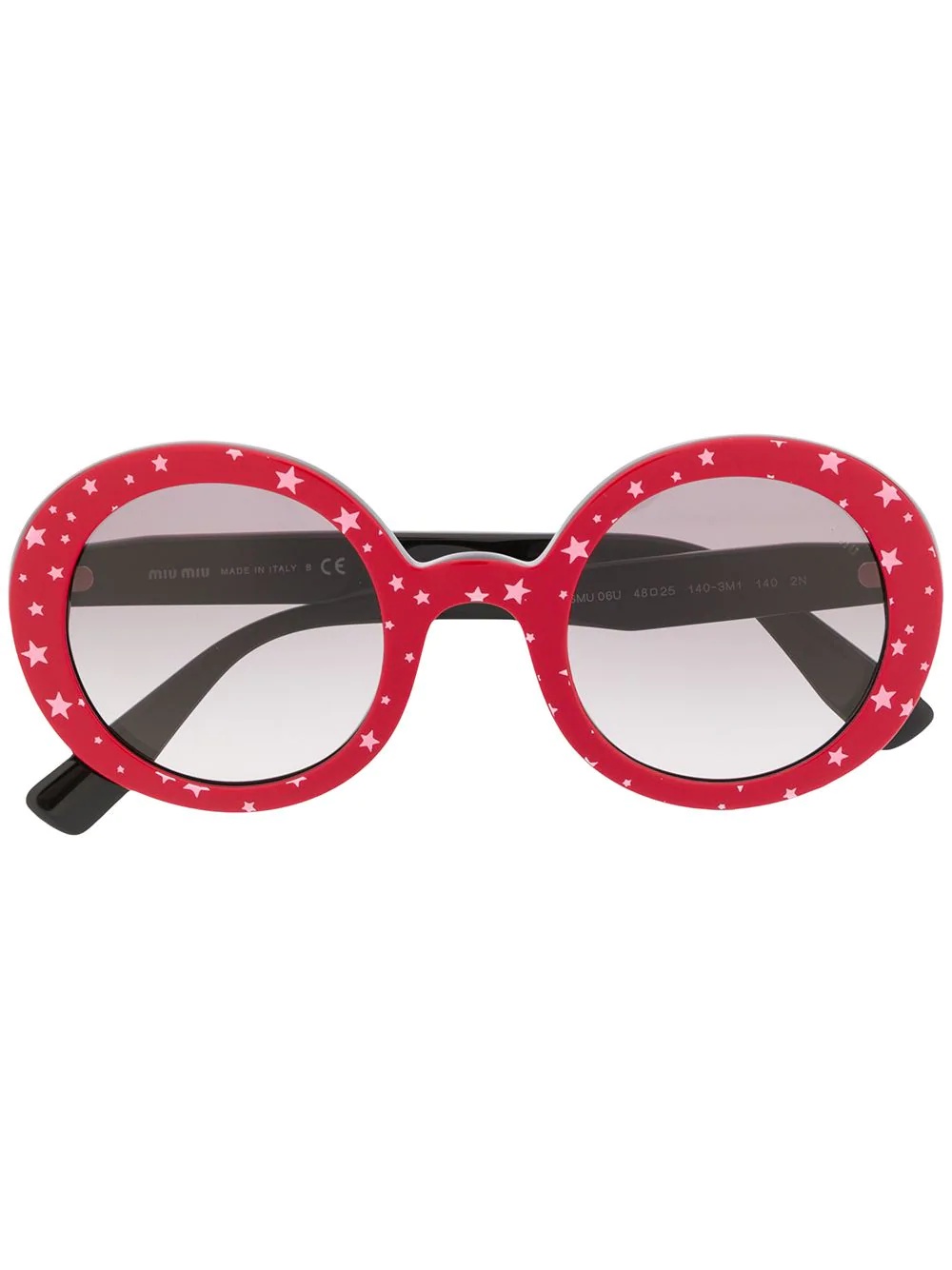 circle frame star print sunglasses - 1