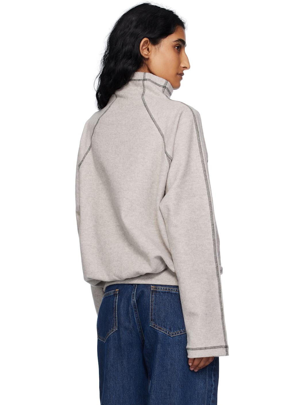 Gray Fold Turtleneck - 3