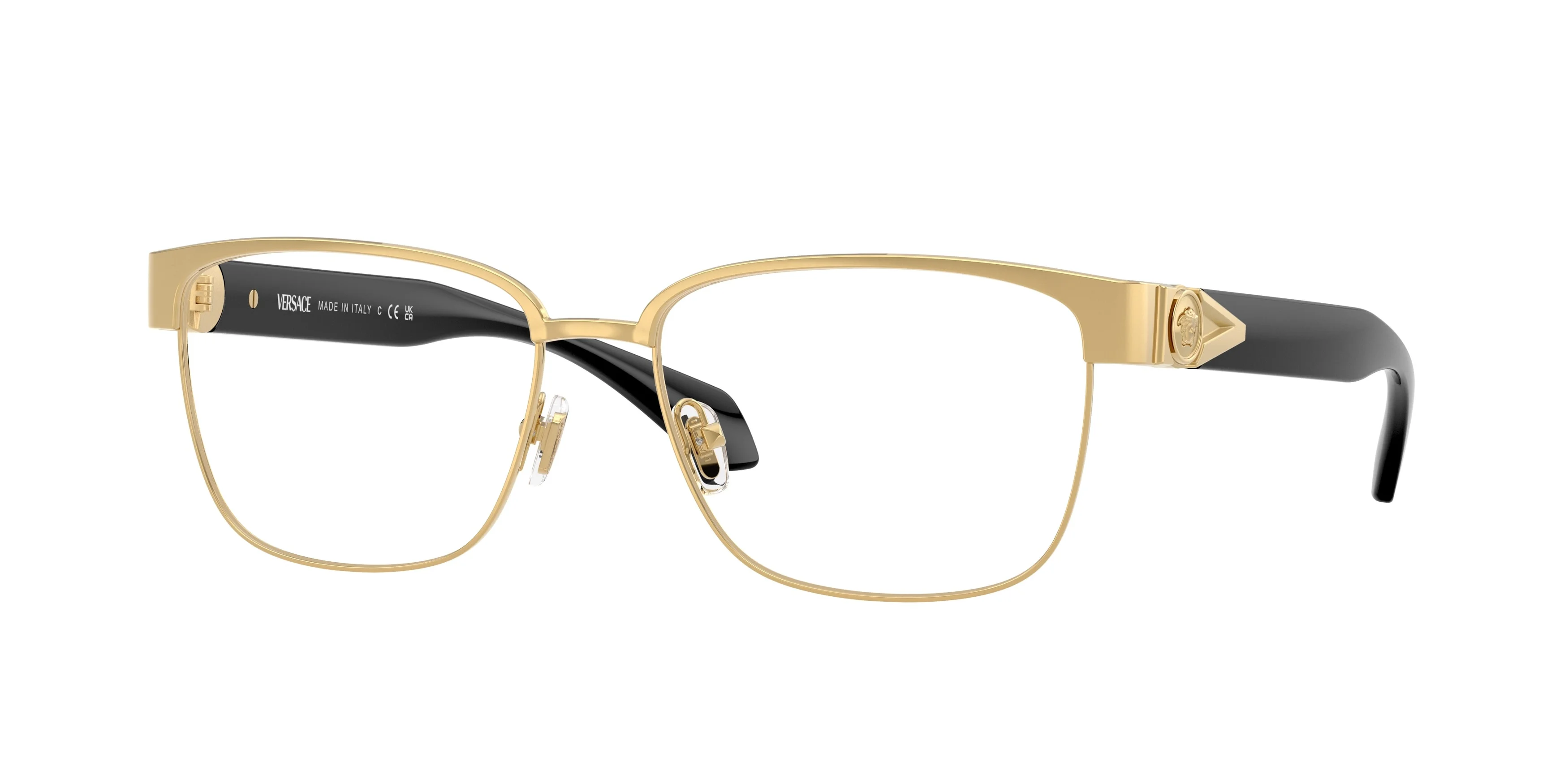Versace Demo Rectangular Men's Eyeglasses VE1306 1002 55 - 1