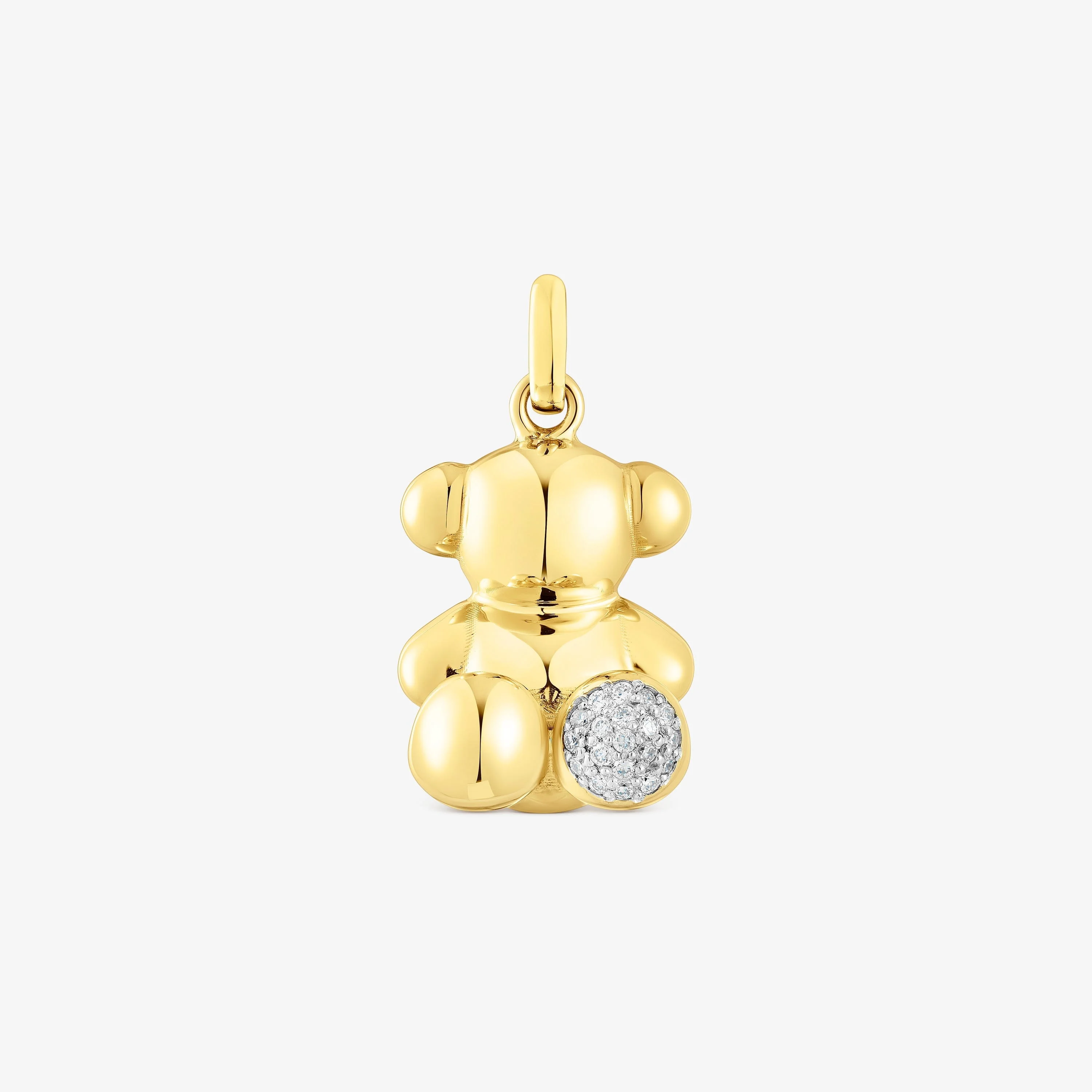 0.08ct-diamond and 18K solid gold Bold Bear pendant - 1