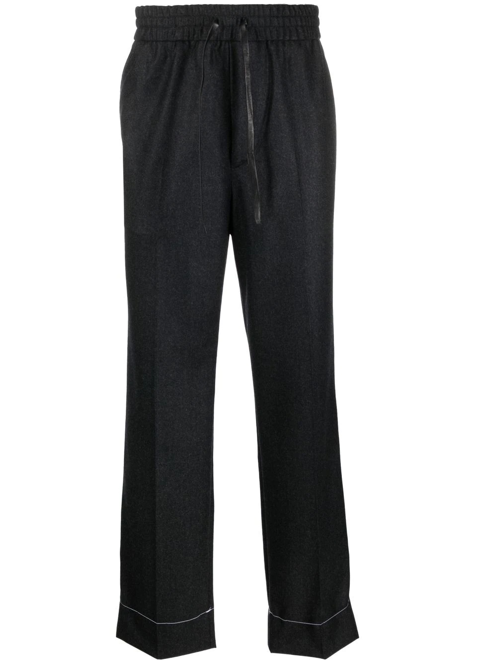 drawstring straight-leg trousers - 1