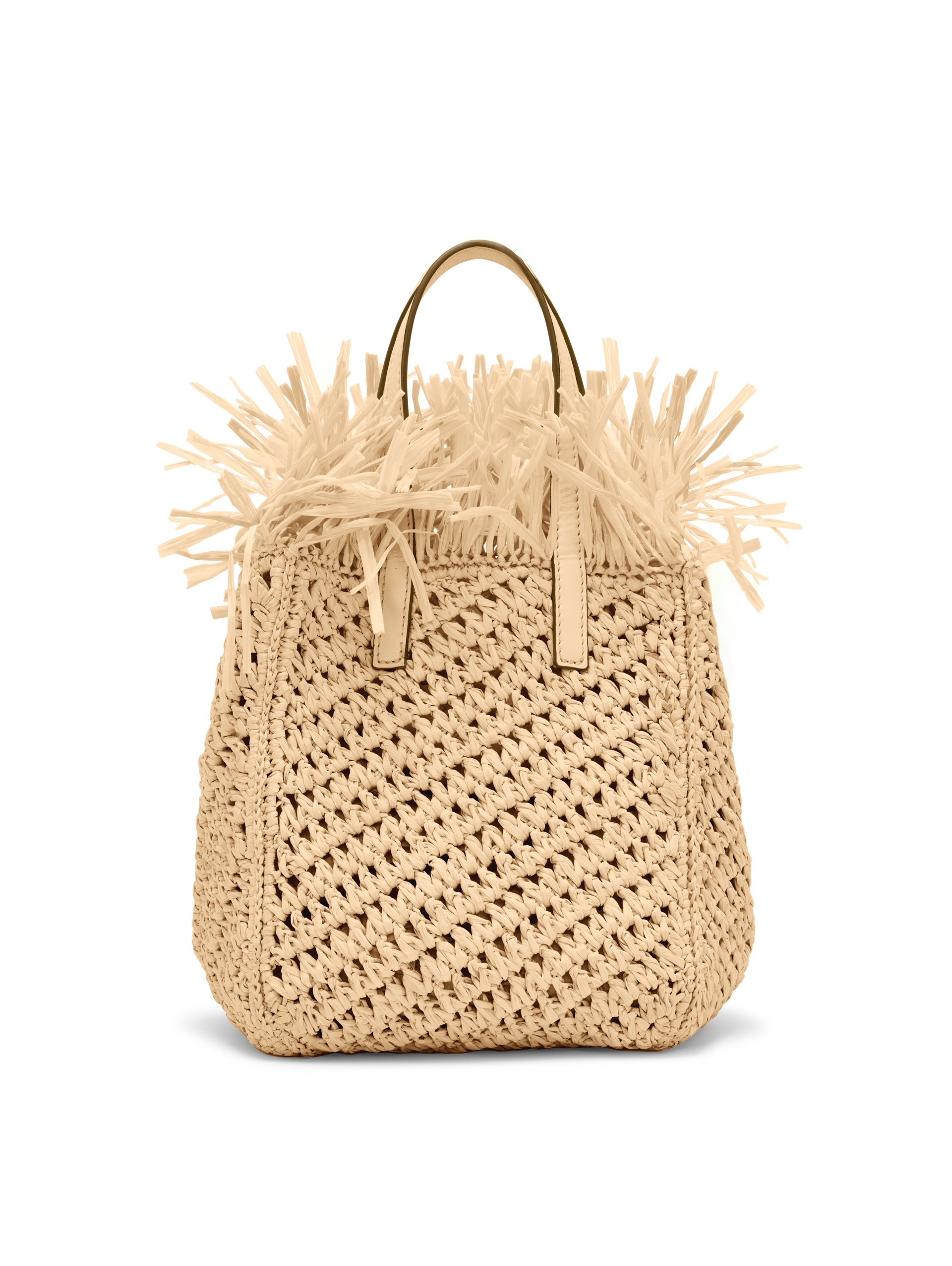 SMALL RAFFIA CROCHET SQUARE TOTE - 3