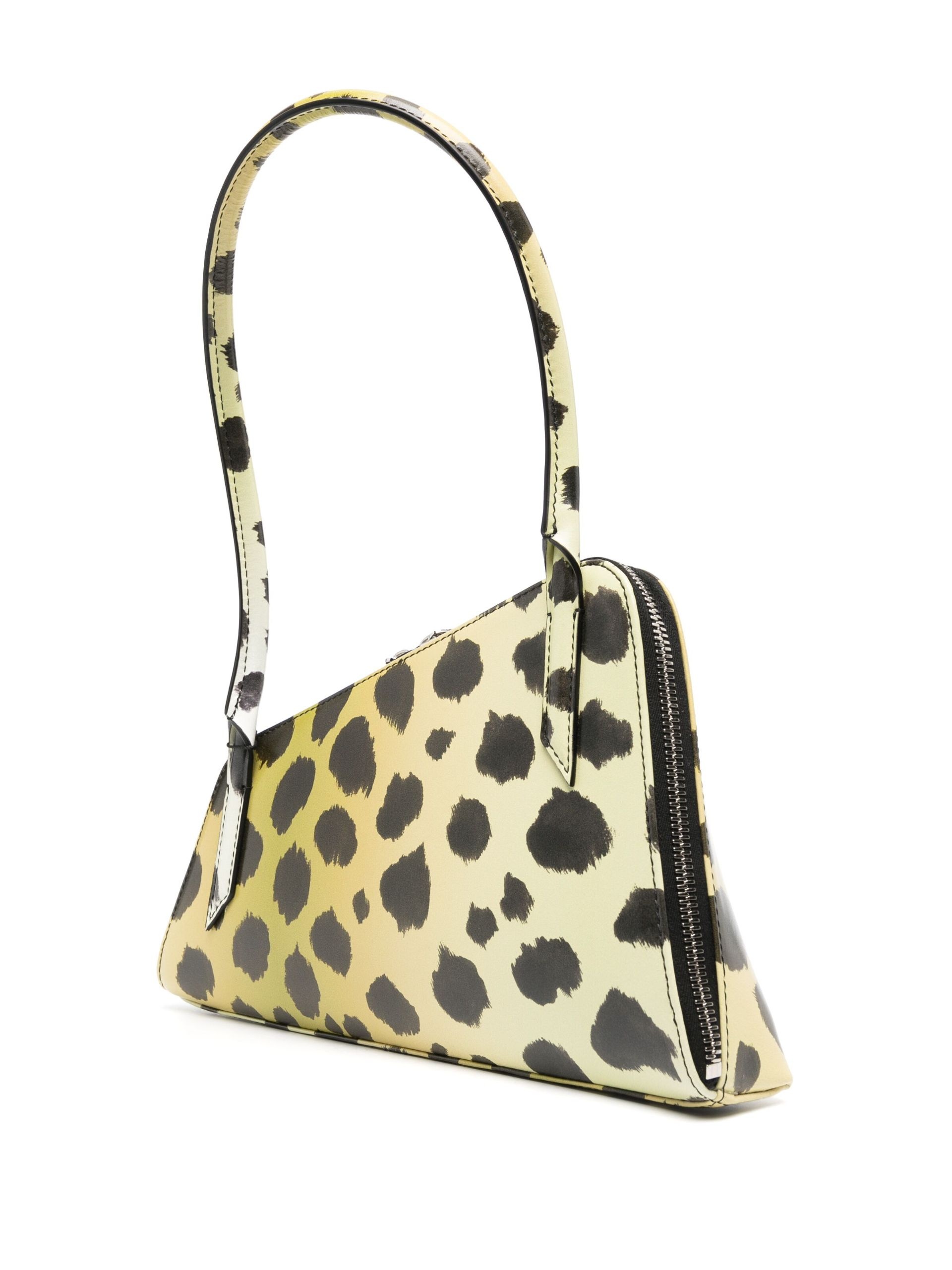 Yellow Sunrise Giraffe Print Leather Shoulder Bag - 4