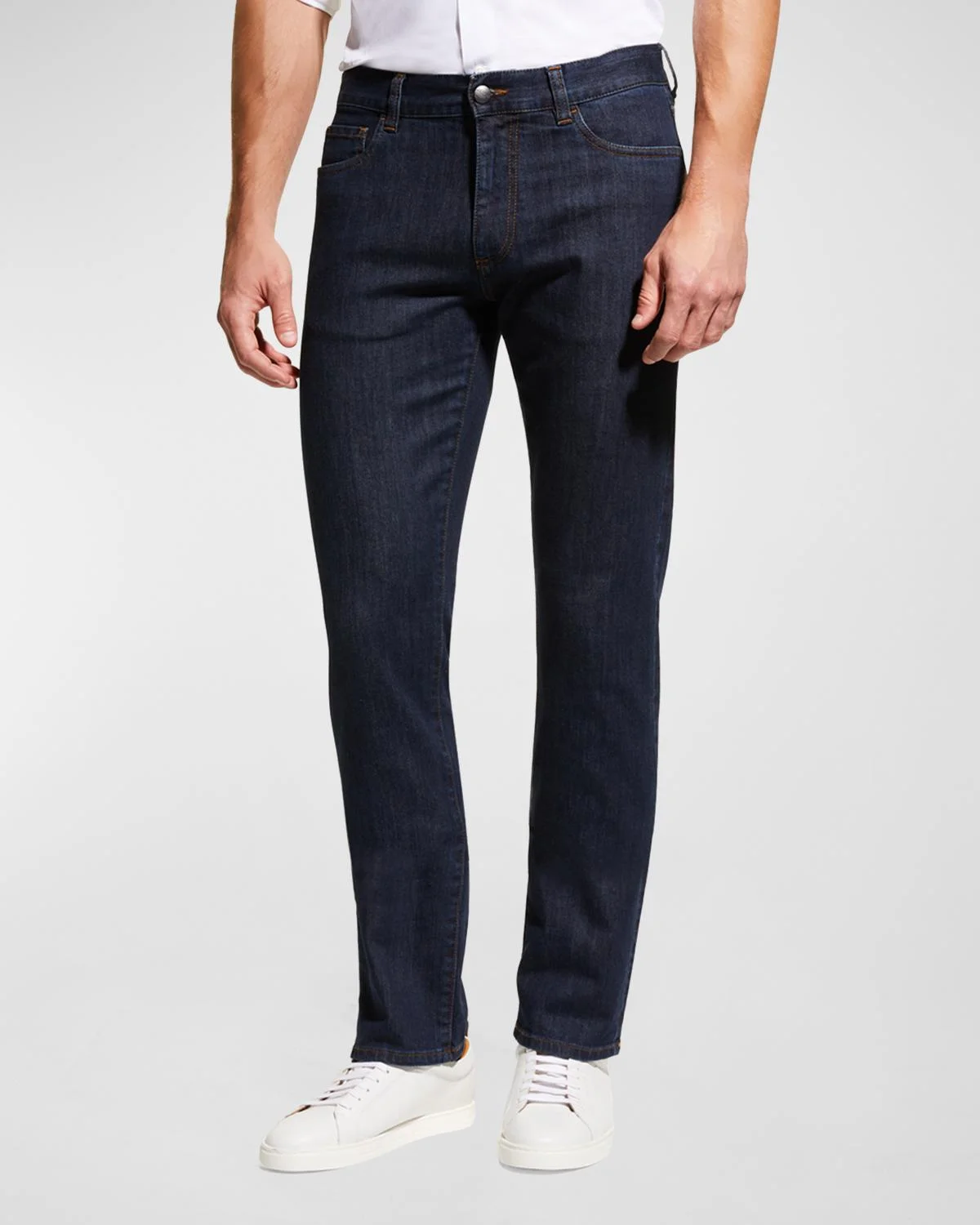Men's 5-Pocket Stretch Denim Jeans - 1