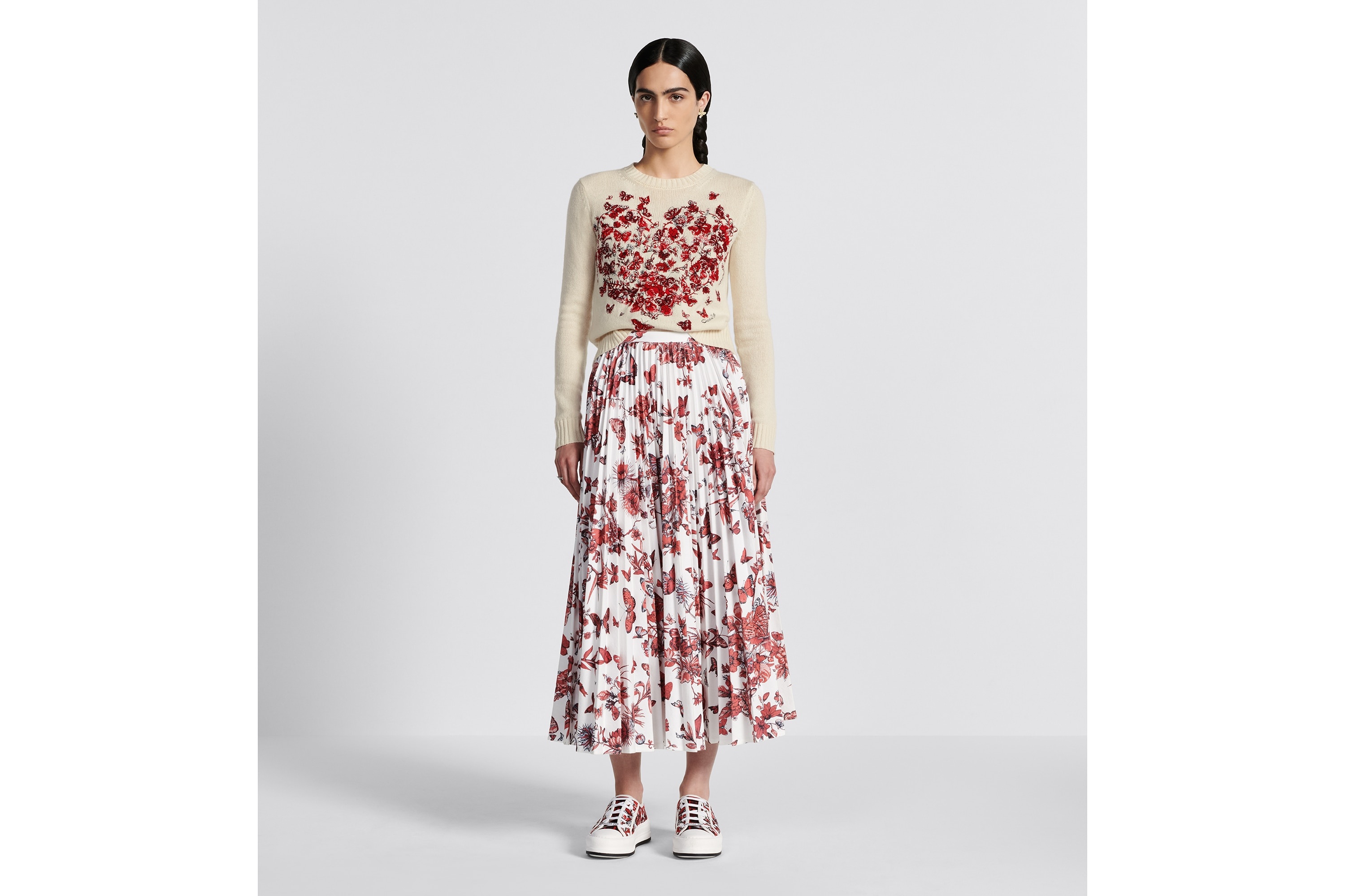Mid-Length Pleated Skirt - 1