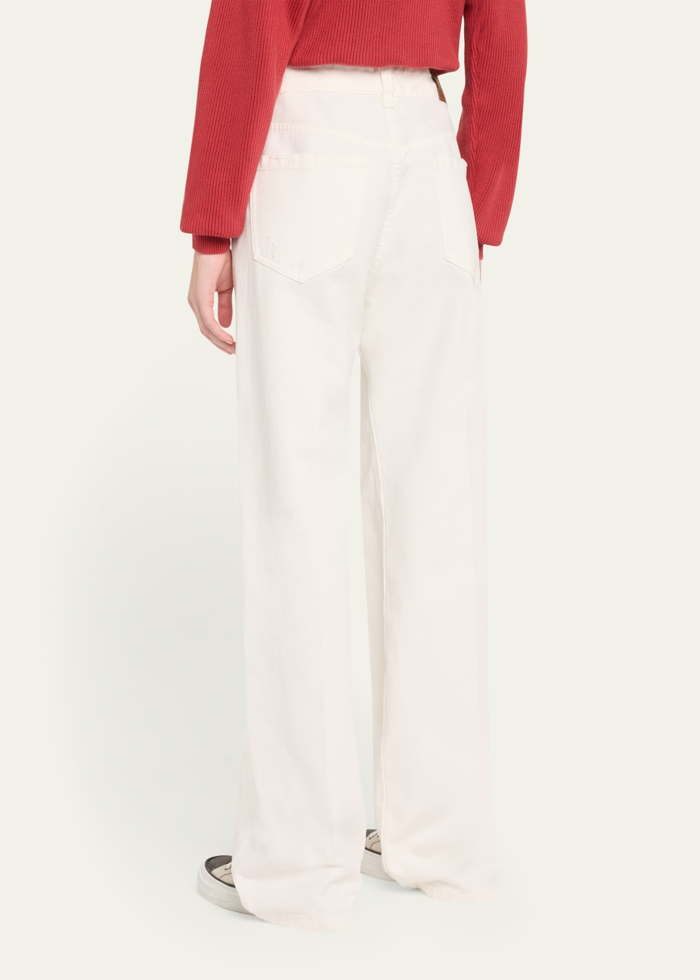 Contemporary Garment Dye Denim Pants with Sartorial Touch - 3